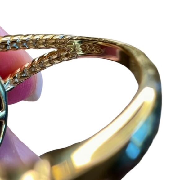 EFFY ENY Women's 14K Goldplated Sterling Silver & Lapis Lazuli Ring - Size 7 NWT - Picture 9 of 9